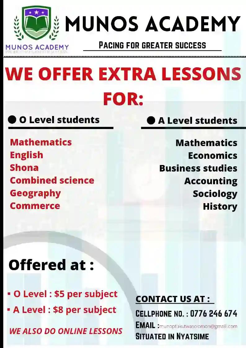 Extra lessons for A and O level