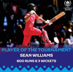 Zimbabwe's Sean Williams Named ICC Men's Cricket Qualifier Player Of The Tournament