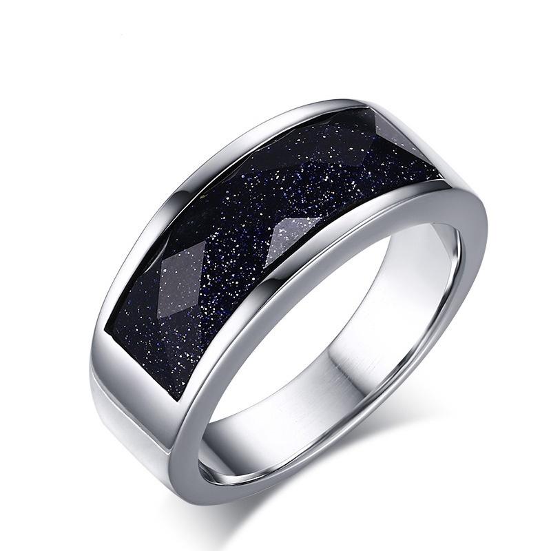 💍Inlaid Blue Sandstone Titanium Steel Men's Ring