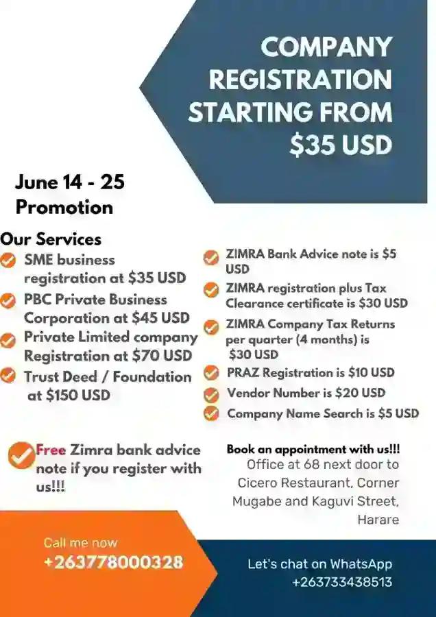 Company Registration starting from $35