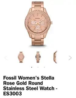 fossil rose gold ladies watch