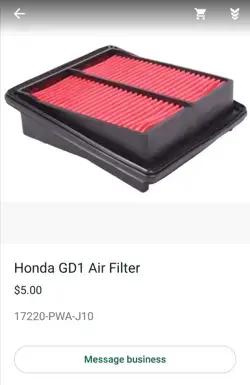 Honda Fit GD1 air filter