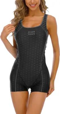 Overwave Ladies Boyleg Swimming Costume (black)