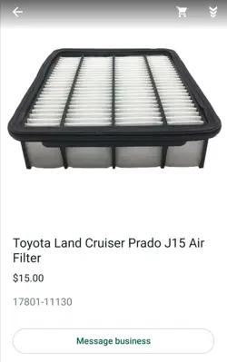Toyota Landcruiser Prado J15 air filter