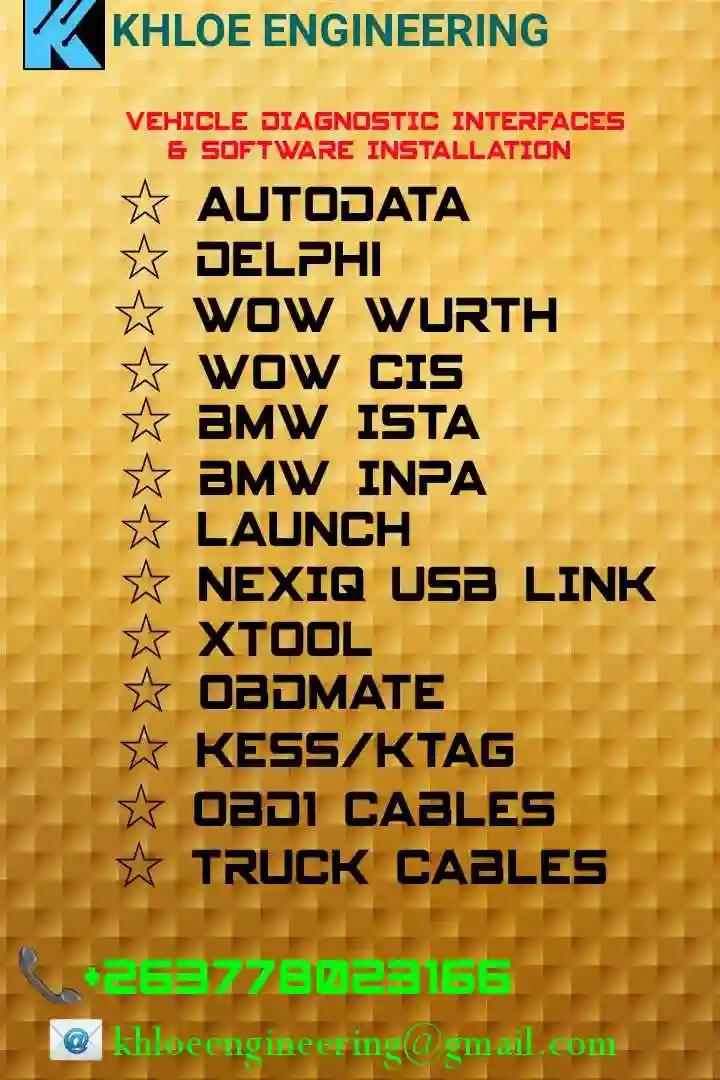 Vehicle Diagnostic Interfaces and Softwares