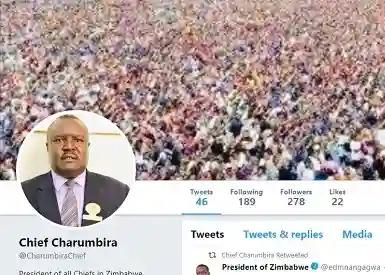 Chief Fortune Charumbira Seeks Measures Against Fake Social Media Accounts
