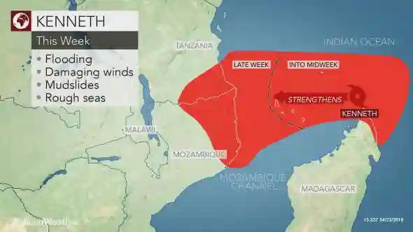 Cyclone Kenneth To Hit Mozambique & Tanzania This Week