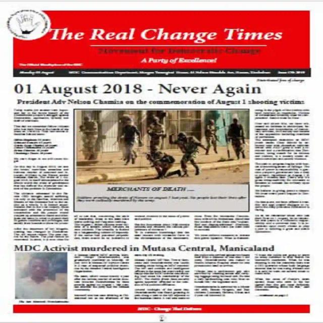 DOWNLOAD: MDC's Real Change Times (MDC Weekly Paper)