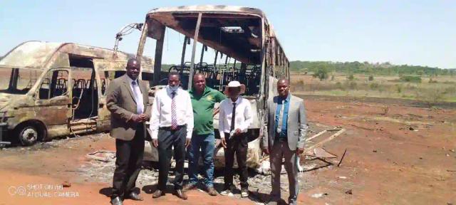 Hired School Bus Burnt To A Shell At ZCC Shrine