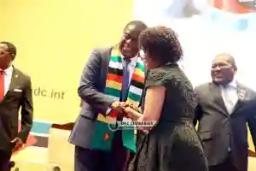 Mnangagwa, Grace Mugabe Meet In DRC As SADC Honours Its Founders