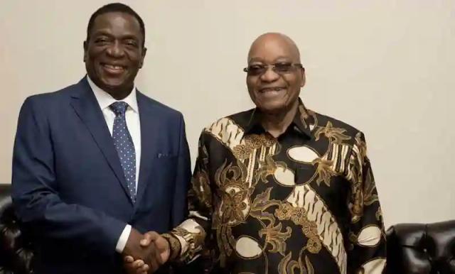 Mnangagwa Pays Courtesy Call on Zuma Before Returning Home