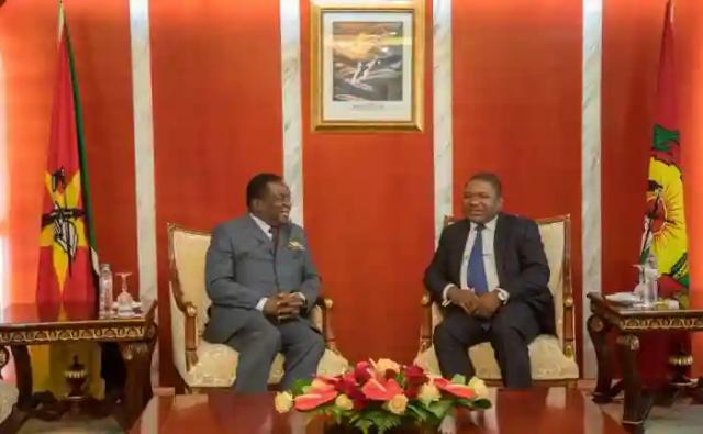 Mozambique's President Nyusi Meets President Mnangagwa