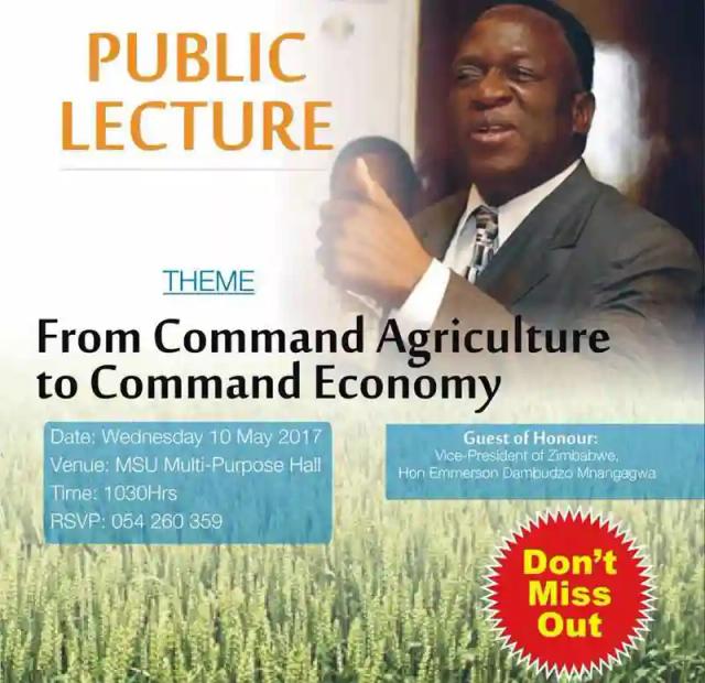 MSU students forced to attend Mnangagwa's lecture on Command Agriculture