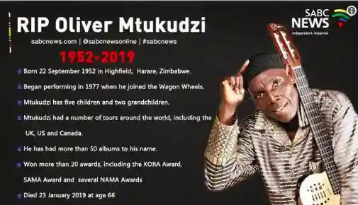 Mtukudzi Family Releases Funeral Programme, Govt To Provide Transport For Mourners