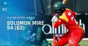 Pakistan Defeats Zim Despite Solomon Mire's Record Score