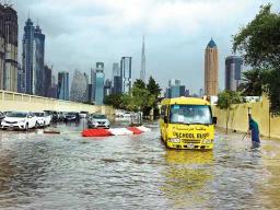 Part Of Dubai Goes Underwater As Streets Flood