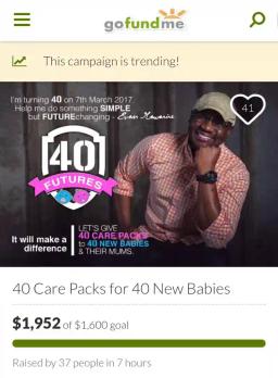 Pastor Evan Mawarire raises over $1 600 in 7 hours to give to " 40 vulnerable new babies and their mothers" on his birthday