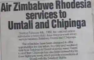 PICTURE: A Blast from the Past, AirZimbabwe Used To Fly To Mutare And Chipinge In 1980