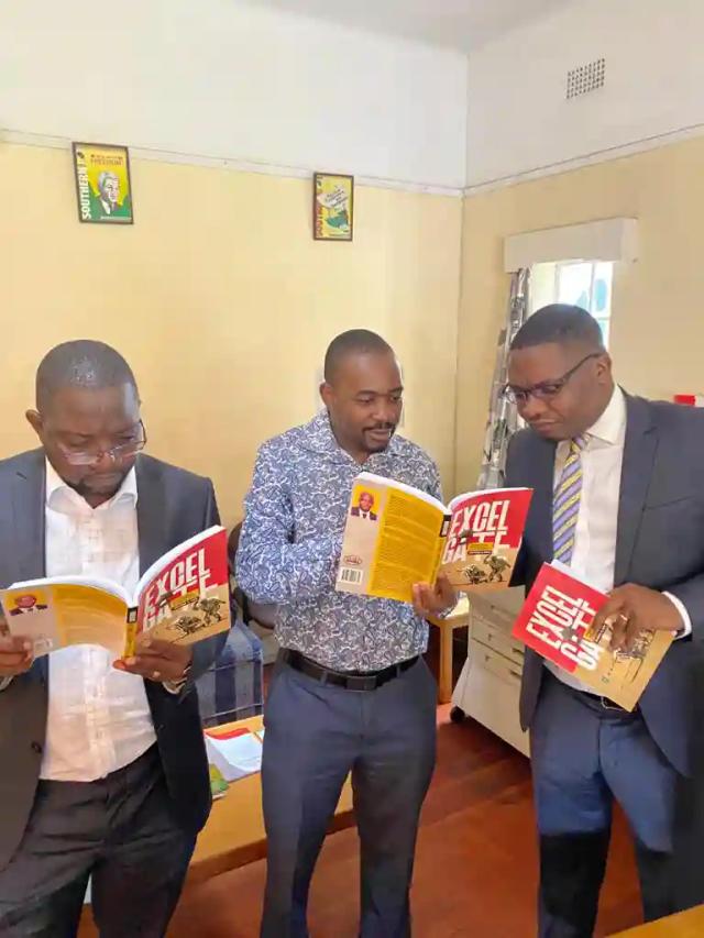 PICTURE: Chamisa & His Lawyer Reading Jonathan Moyo's "Excelgate" Book