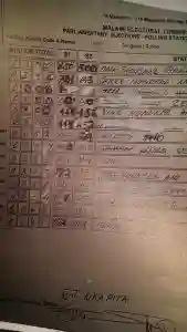 PICTURE: "V11" Form Altered Using Tippex In Malawi Presidential Election