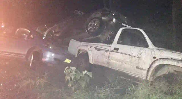 Picture: Zanu PF legislator  Terence Mukupe cheats death in car accident