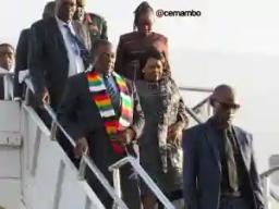 PICTURES: Mnangagwa Arrives In Addis Ababa For AU Summit