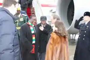 PICTURES: Mnangagwa Touches Down In Russia