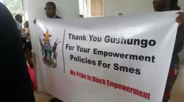 Pictures: SMEs and NASH Paints present belated birthday gifts to Mugabe