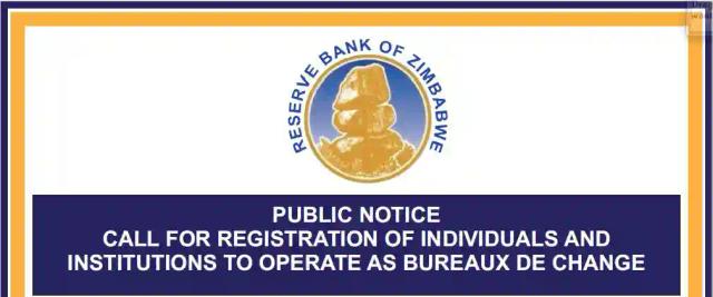 RBZ Invites Companies and Individuals To Register For Bureaux De Change