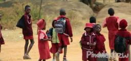School children go back home on empty stomachs after attending Mugabe's birthday celebrations