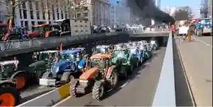 Thousands Of Belgian Farmers Park Tractors In CBD Over Proposed Law