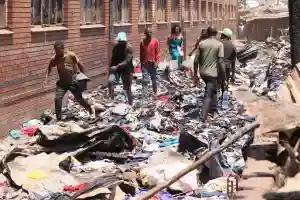 Vending Tables, Clothes At  Mupedzanhamo Flea Market Set On Fire