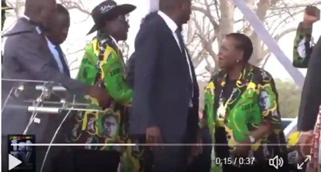 Video: President Mugabe being helped to walk and to sit at Chinhoyi Rally