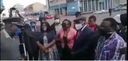 WATCH: Biti, Police Exchange Before MDC Alliance Officials' Arrest