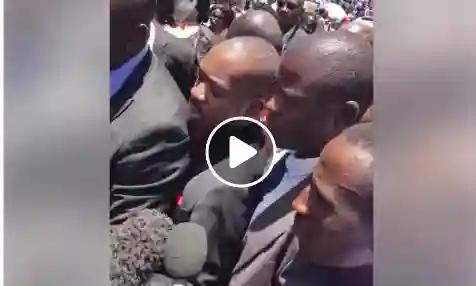 Watch: Nelson Chamisa Is Blocked By Police From Entering Mtukudzi Homestead For Funeral In Madziva