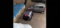 WATCH: Sinkhole Swallows Parked Car In Seconds In India
