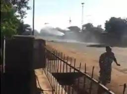Watch: Zimbabwe Anti-Riot Police Fire Water Canons During Shutdown Stay Away