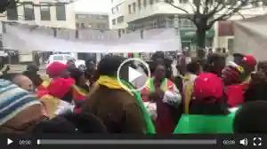 Watch: Zimbabweans In London Protest #ShutdownZimbabwe