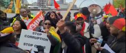 WATCH: Zimbabweans Protest In Scotland Saying Mnangagwa Is Running Terrorist Govt