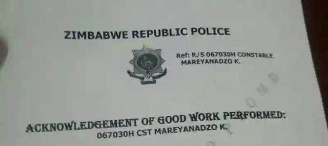 ZRP officer gets commendation for collecting more than daily individual target